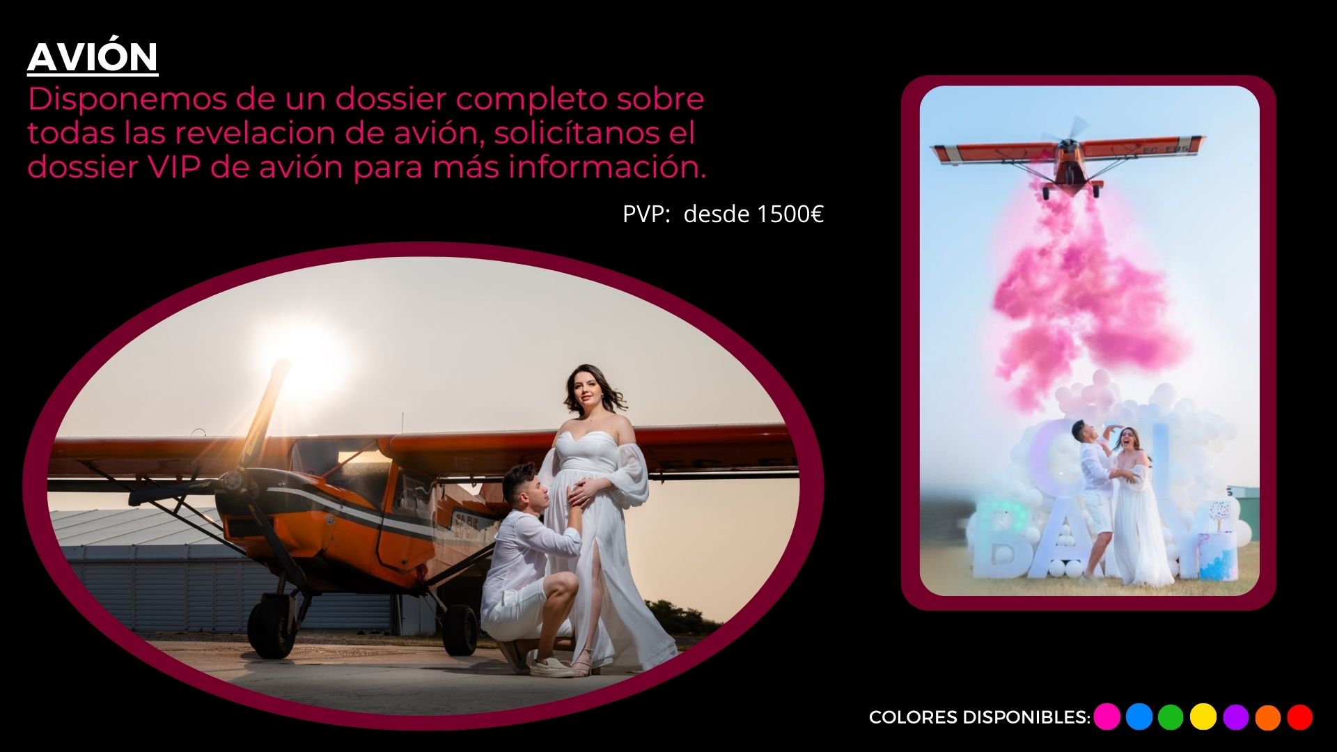GENDER REVEAL REVELACION DE SEXO DEL B EBÉ CON AVION CON AVIONETA EN ESPALÑA EN MADRID EN TOLEDO EN GUADALAJARA