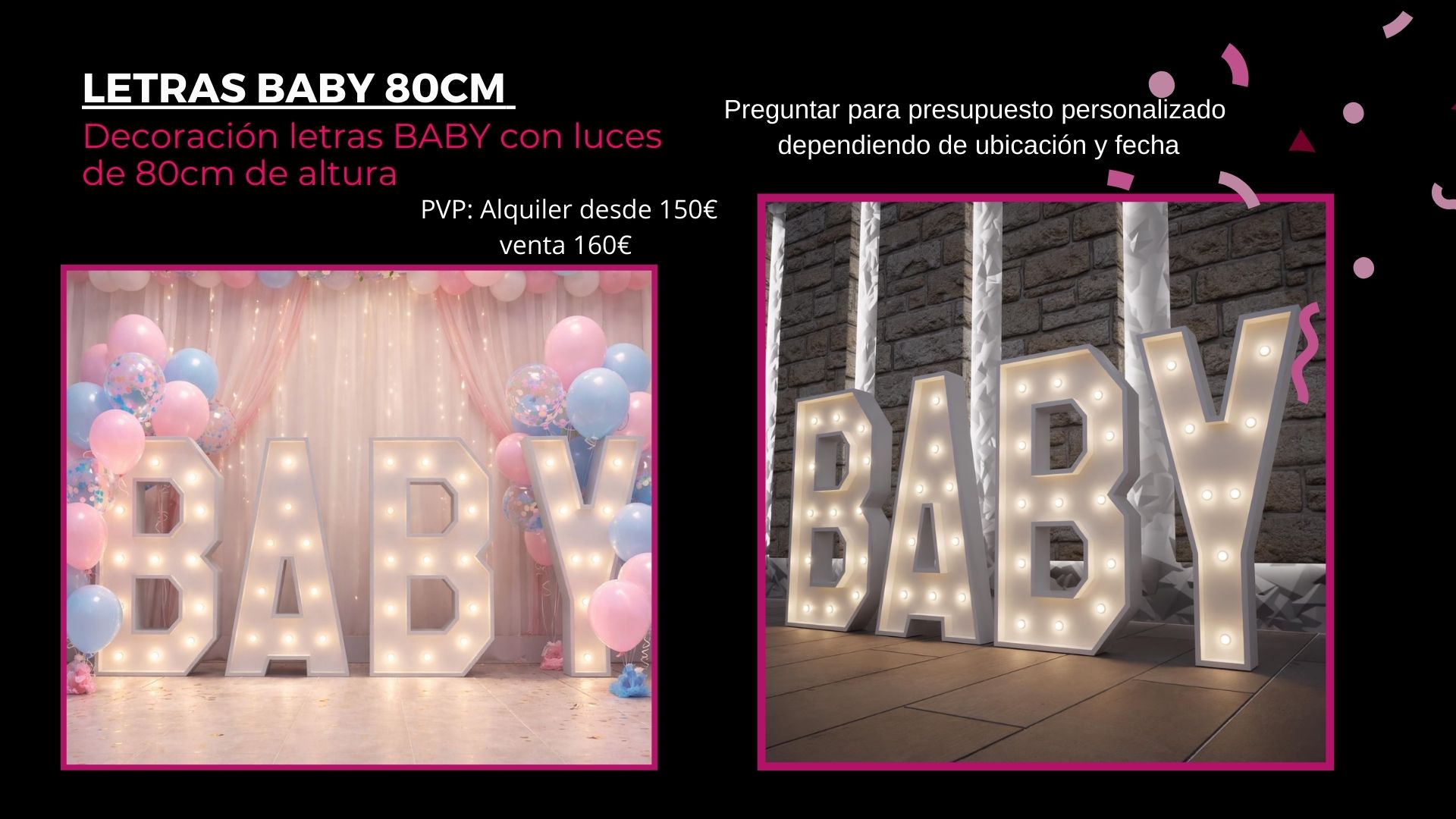 LETRAS GIGANTES PARA EVENTO BABY GENDER REVEAL REVELACION DE SEXO DEL BEBE